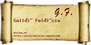 Galló Felícia névjegykártya